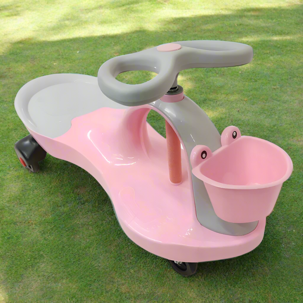 Masinuta pentru copii gravitationala, Zola, Swing car, directie 360°, cosulet, greutate maxima suportata 60 Kg, roz Masinuta pentru copii gravitationala, Zola, Swing car, directie 360°, cosulet, greutate maxima suportata 60 Kg, roz